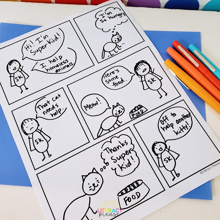 Google Comic Writing Center Idea